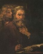 Rembrandt Peale Evangelist Mathaus und der Engel oil painting on canvas